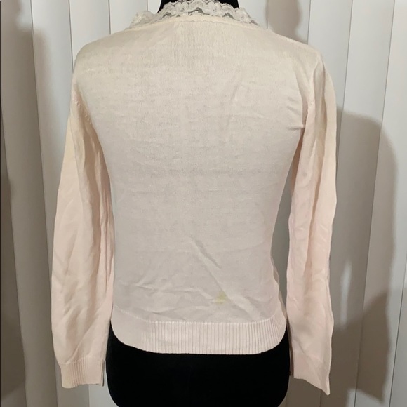 Sweaters 218 Baby Pink Cardigan With Lace Collar Poshmark